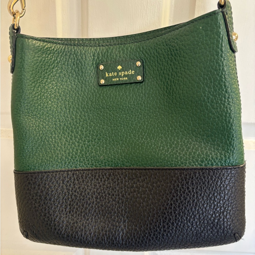 Kate Spade green and black medium cross body bag.
